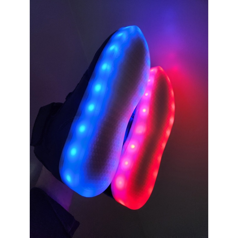 ATS Led Light Glow Shoes Size 3.5 Black Sneakers‎ Boys Flashing Colors Hi Tops